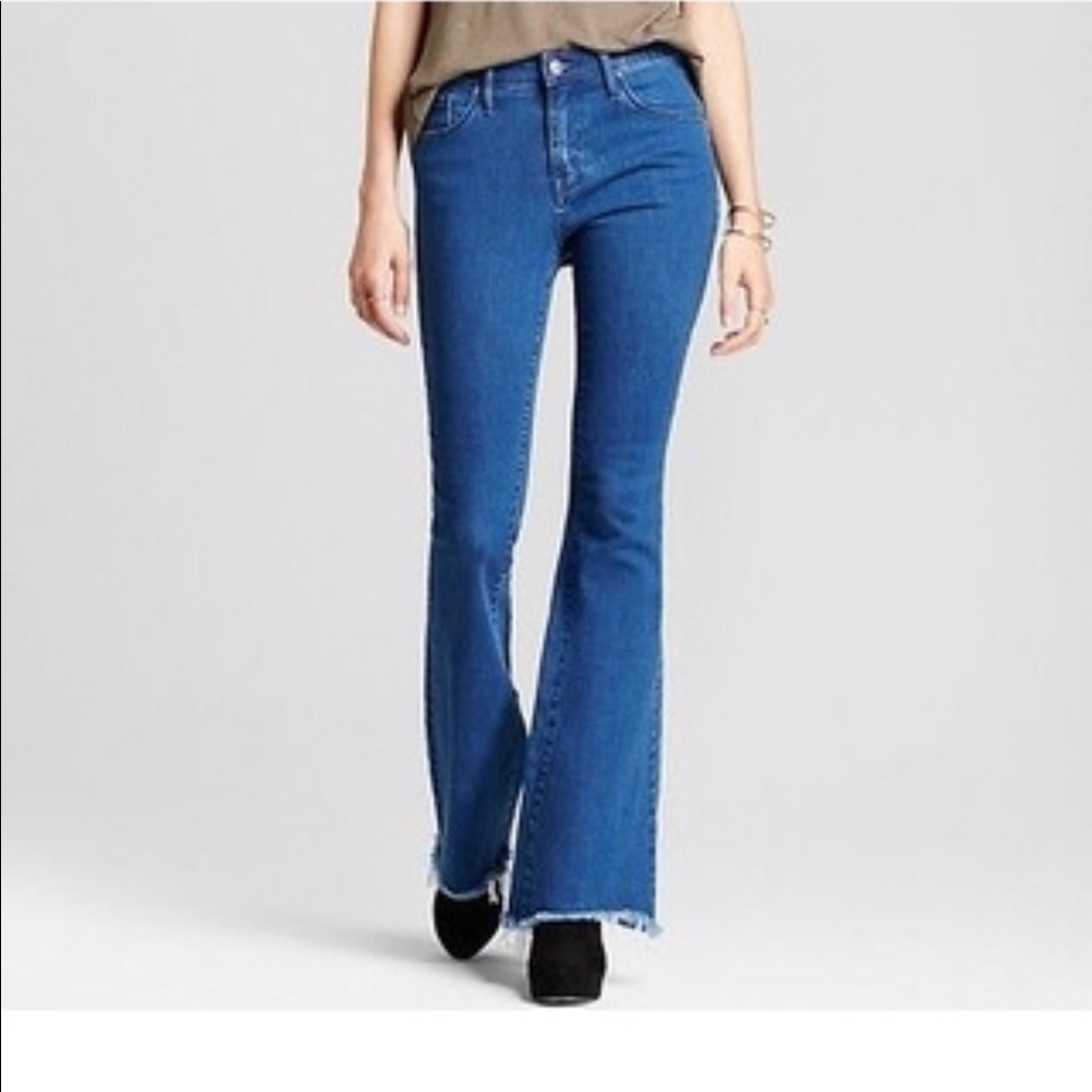Mossimo High Waist Frayed Hem Flares 18R